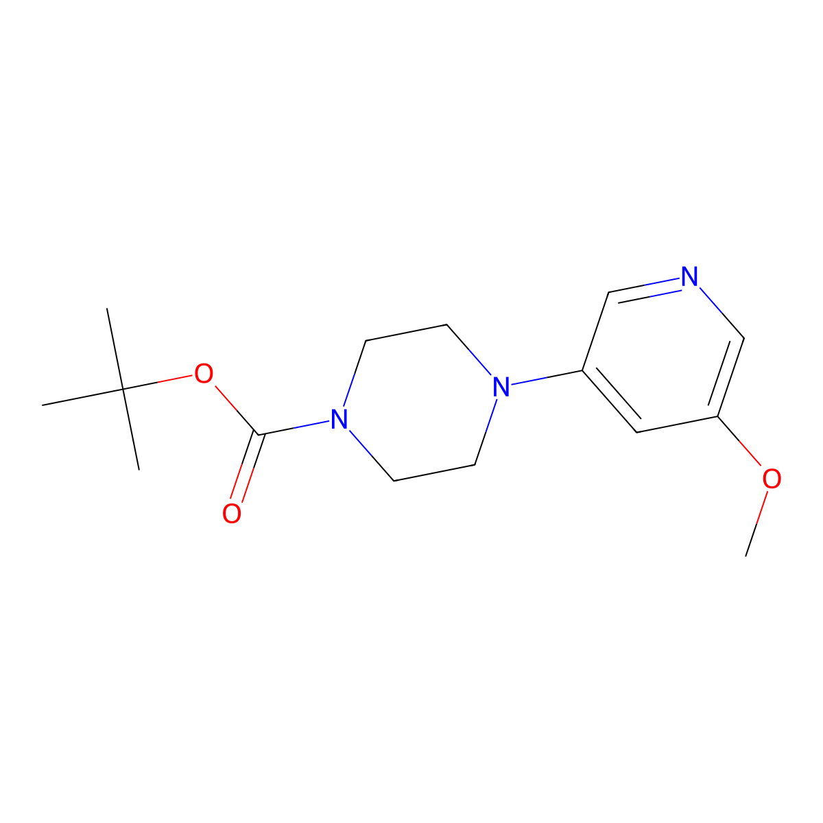 Tert-butyl 4-(5-methoxypyridin-3-yl)piperazine-1-carboxylate molecular structure, CAS 412347-35-4