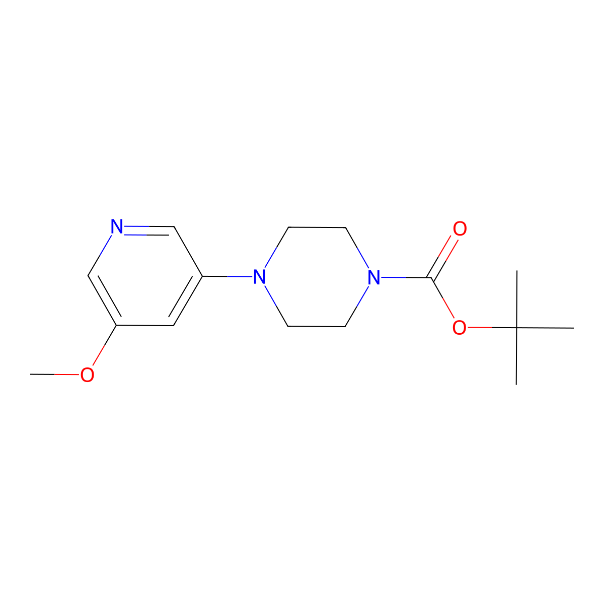 Tert-butyl 4-(5-methoxypyridin-3-yl)piperazine-1-carboxylate molecular structure, CAS 412347-35-4
