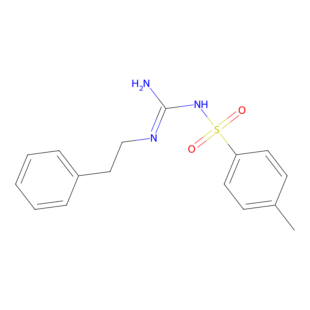 4-methyl-N-(N-phenethylcarbamimidoyl)benzenesulfonamide molecular structure, CAS 412350-44-8