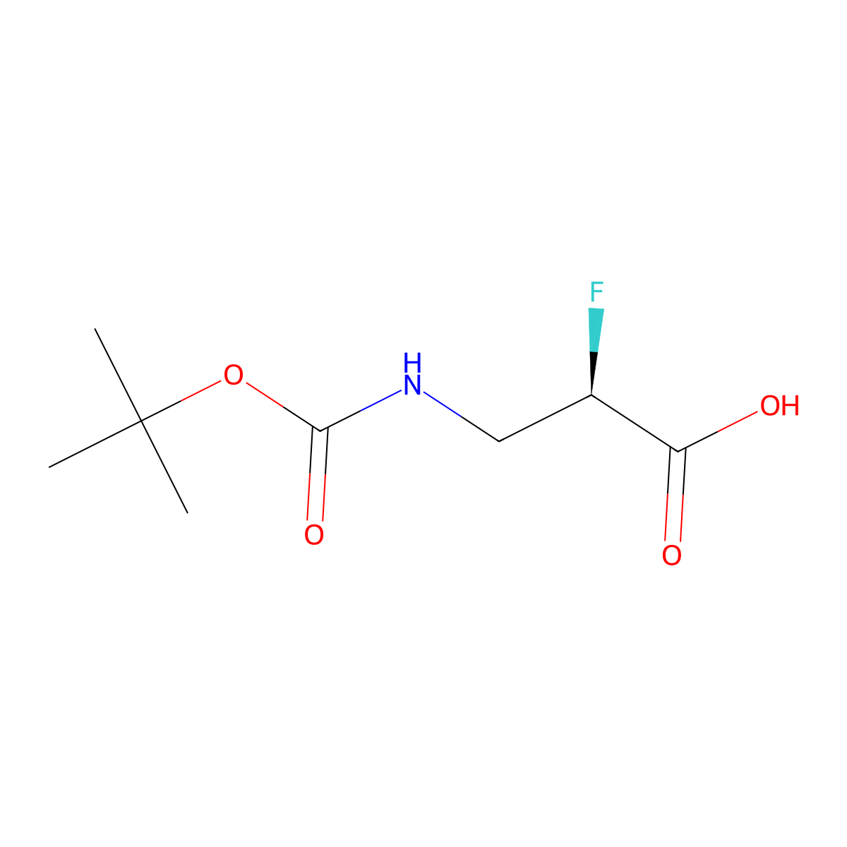 (R)-3-((tert-butoxycarbonyl)amino)-2-fluoropropanoic acid molecular structure, CAS 412352-68-2
