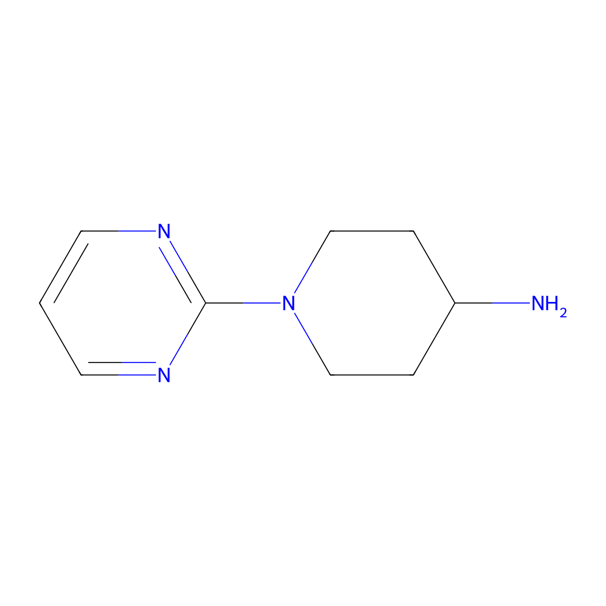 1-(Pyrimidin-2-yl)piperidin-4-amine molecular structure, CAS 412355-81-8
