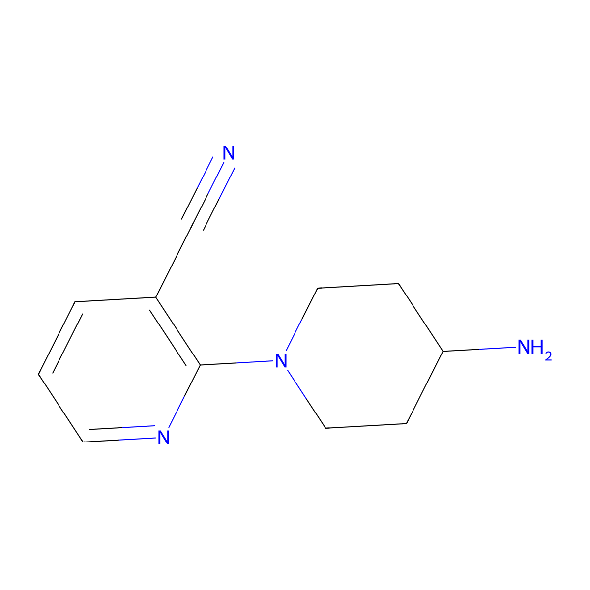 2-(4-Aminopiperidin-1-yl)nicotinonitrile molecular structure, CAS 412355-86-3