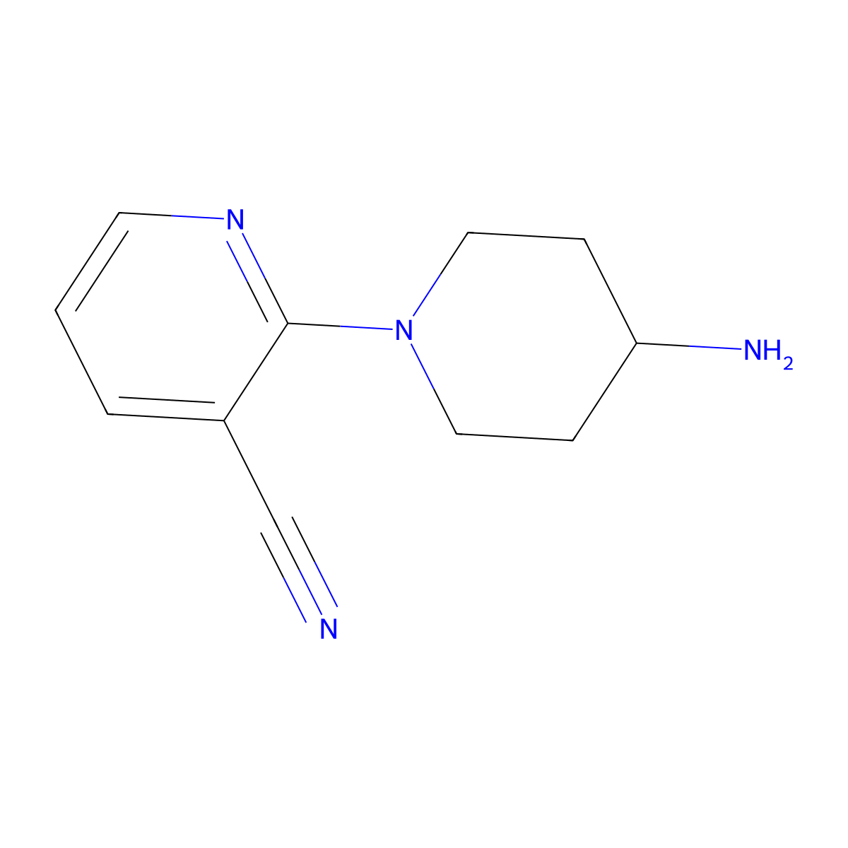 2-(4-Aminopiperidin-1-yl)nicotinonitrile molecular structure, CAS 412355-86-3