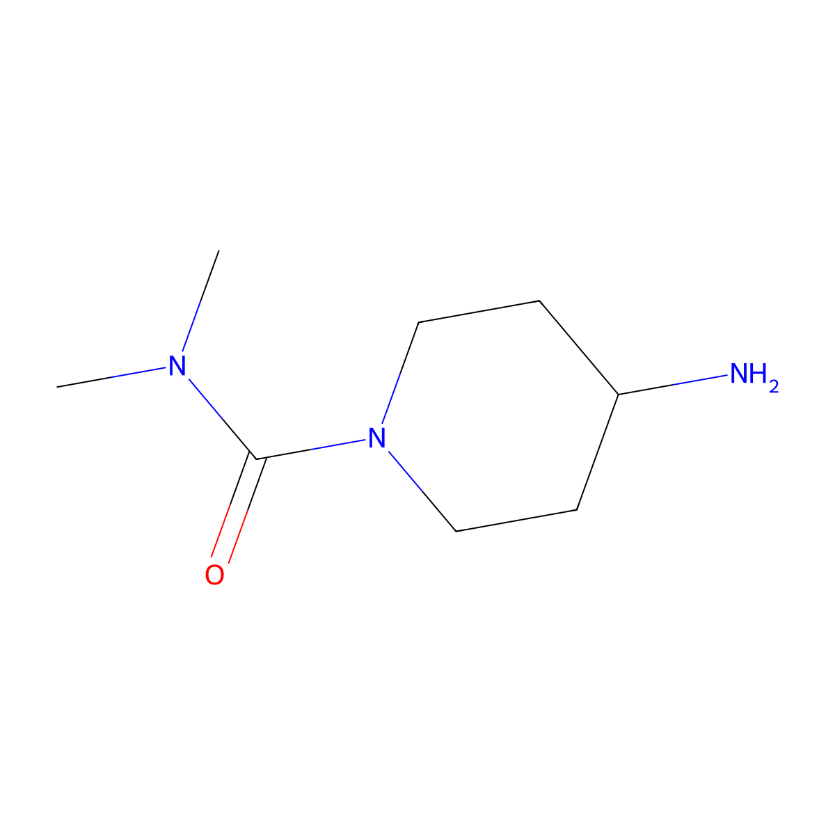 4-Amino-N,N-dimethylpiperidine-1-carboxamide molecular structure, CAS 412356-47-9