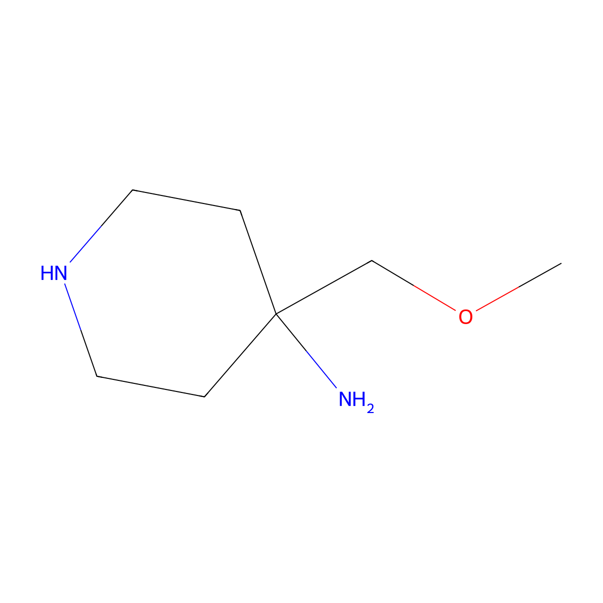 4-(Methoxymethyl)-4-piperidinamine molecular structure, CAS 412357-29-0