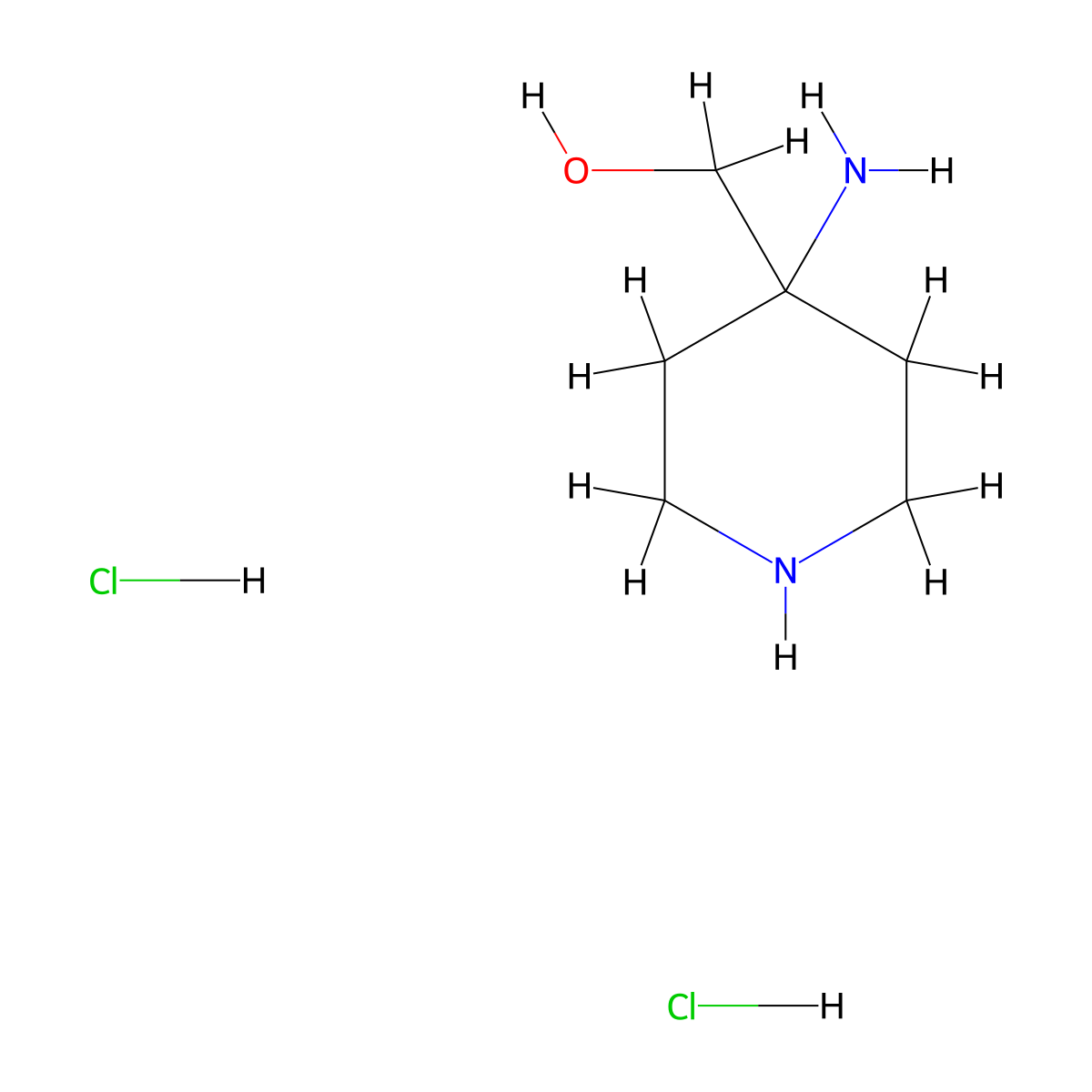 (4-Aminopiperidin-4-yl)methanol dihydrochloride molecular structure, CAS 412357-30-3