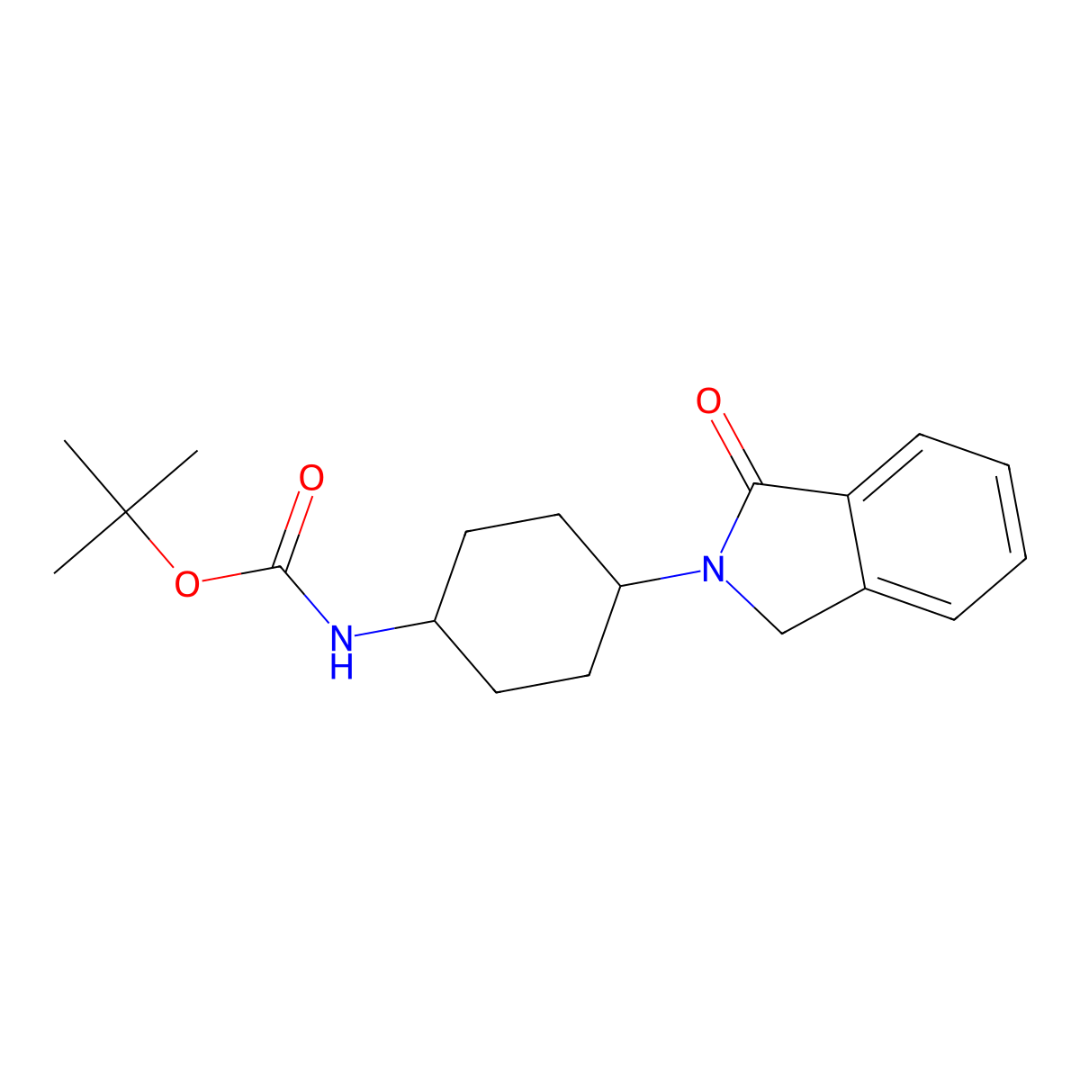 tert-Butyl (1R*,4R*)-4-(1-oxoisoindolin-2-yl)cyclohexylcarbamate molecular structure, CAS 412357-35-8