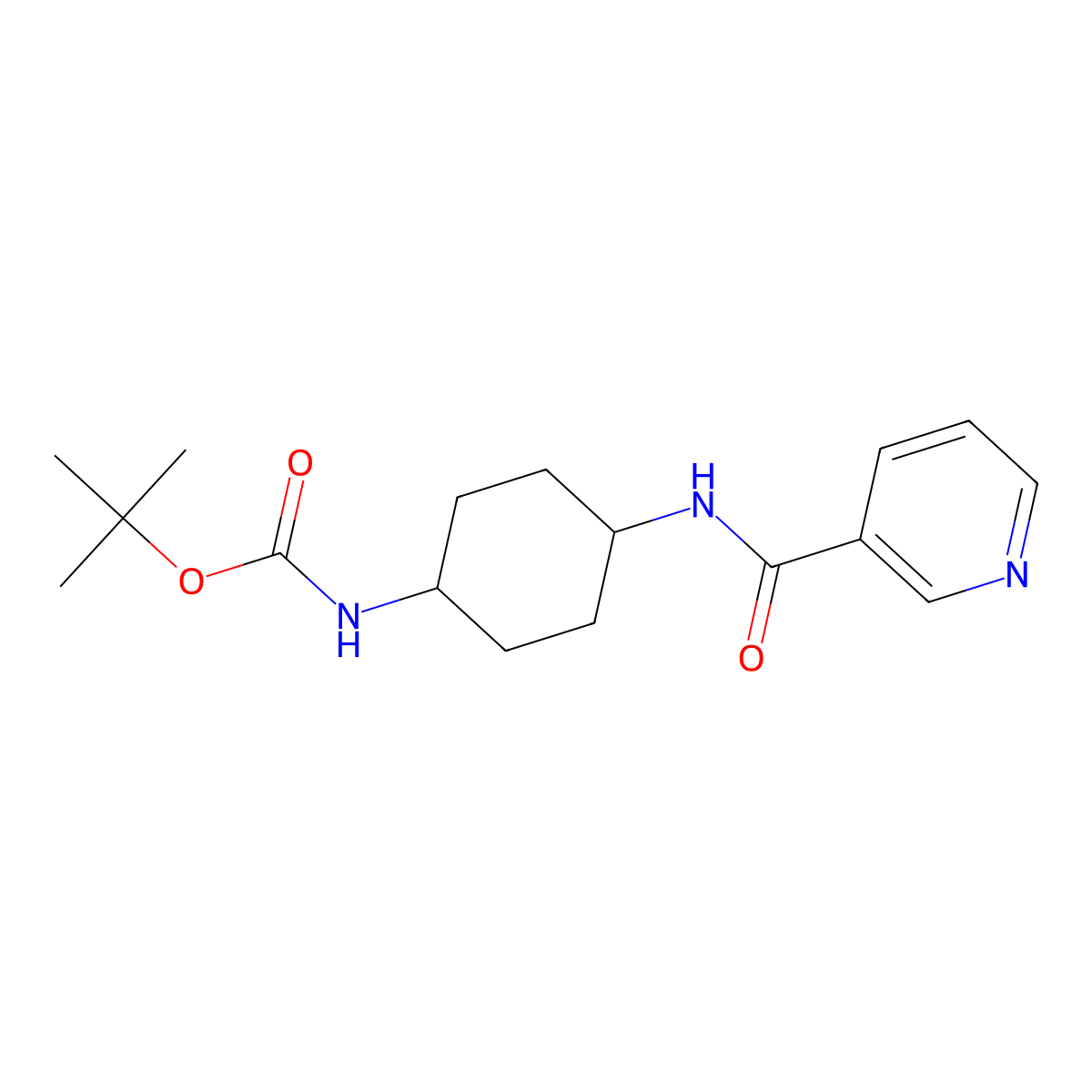 tert-Butyl (1R*,4R*)-4-(nicotinamido)cyclohexylcarbamate molecular structure, CAS 412357-62-1
