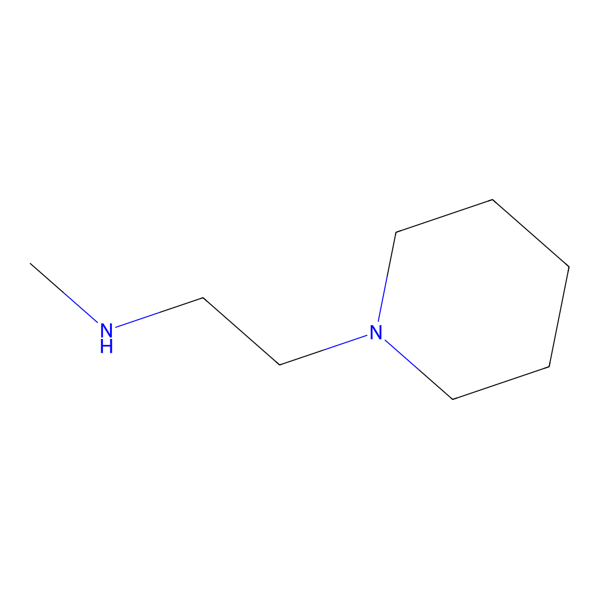 Methyl(2-(piperidin-1-yl)ethyl)amine molecular structure, CAS 41239-39-8