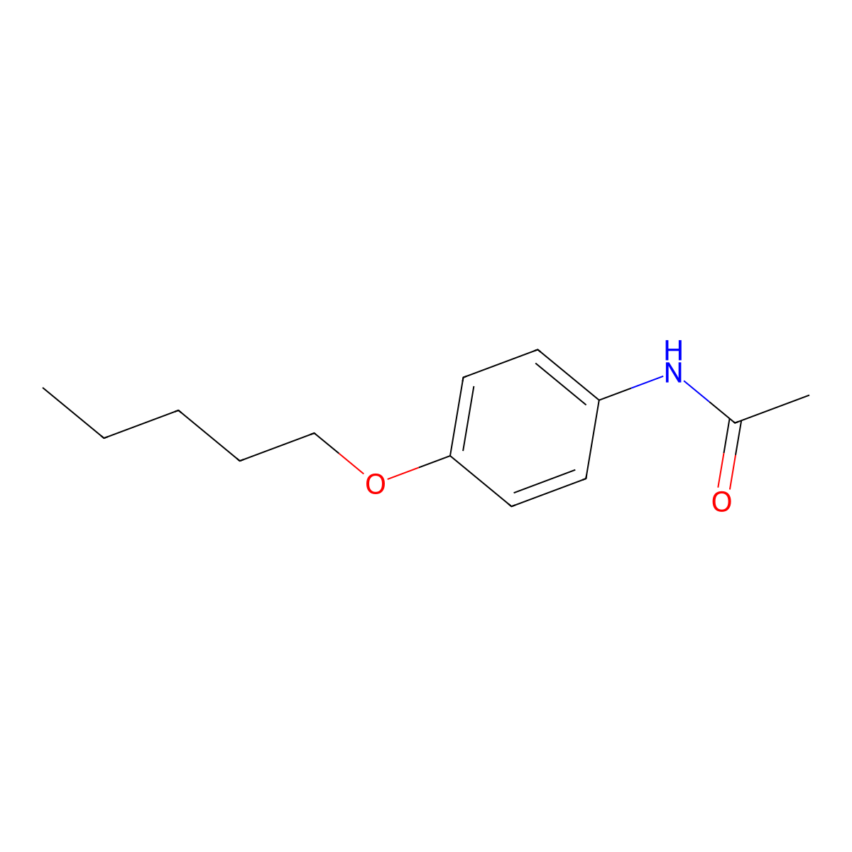 Acetamide, N-[4-(pentyloxy)phenyl]- molecular structure, CAS 41240-76-0