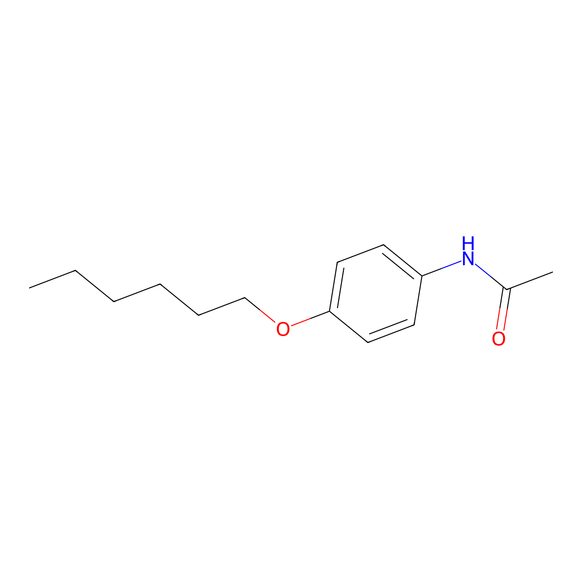 Acetamide, N-[4-(hexyloxy)phenyl]- molecular structure, CAS 41240-77-1