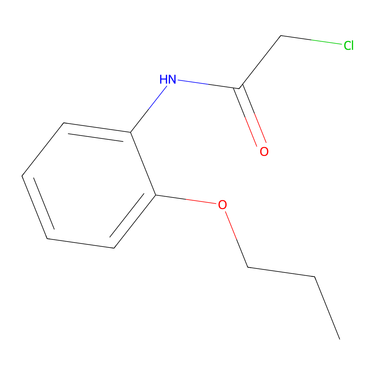 2-chloro-N-(2-propoxyphenyl)acetamide molecular structure, CAS 41240-79-3
