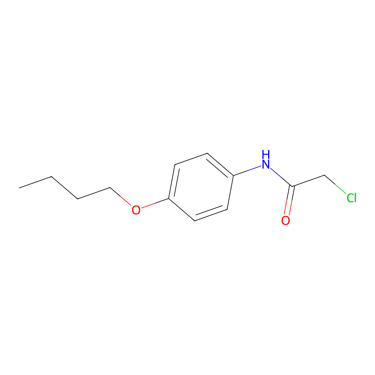 N-(4-butoxyphenyl)-2-chloroacetamide molecular structure, CAS 41240-84-0
