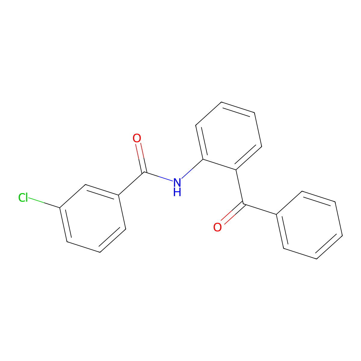 Benzamide, N-(2-benzoylphenyl)-3-chloro- molecular structure, CAS 41242-31-3