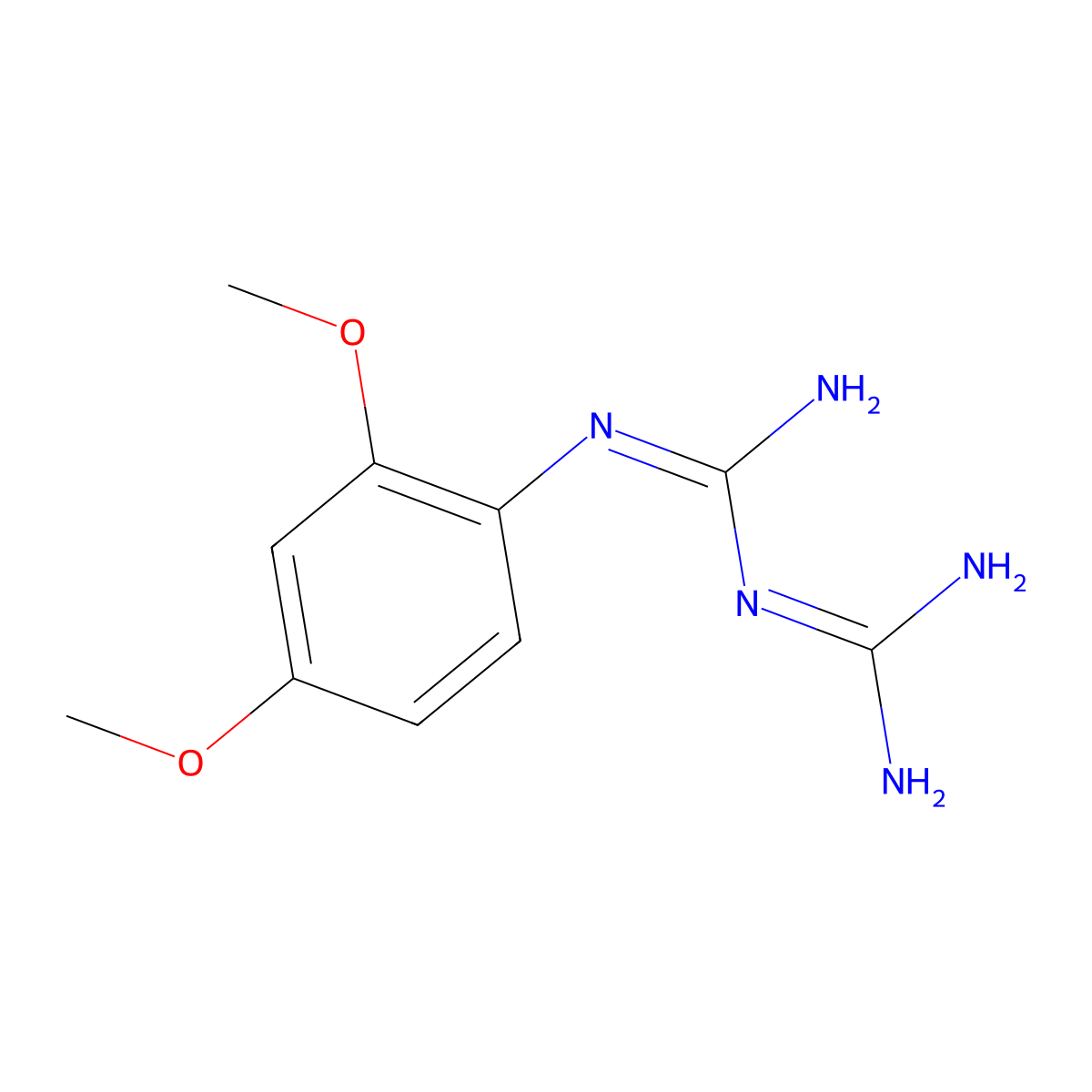 2,4-Dimethoxyphenylbiguanide molecular structure, CAS 41243-11-2