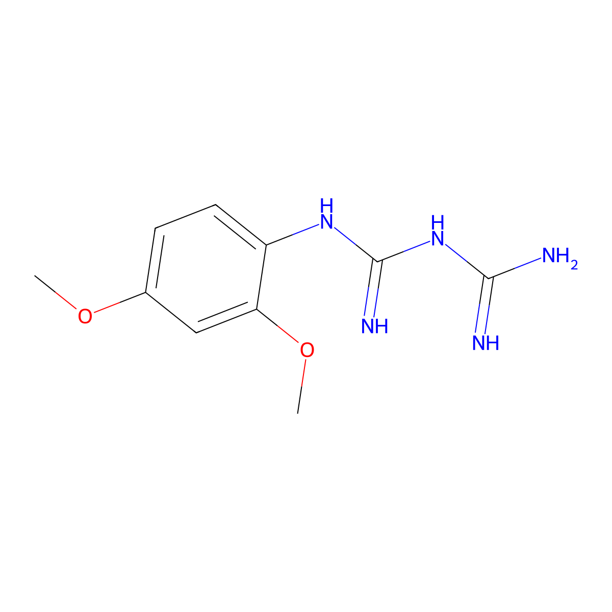 2,4-Dimethoxyphenylbiguanide molecular structure, CAS 41243-11-2