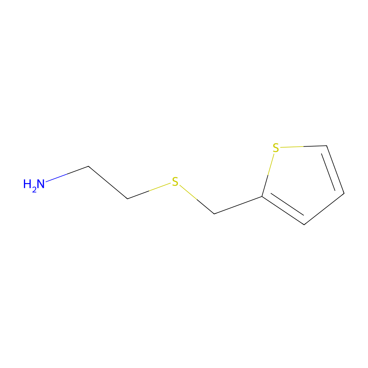 2-((Thiophen-2-ylmethyl)thio)ethan-1-amine molecular structure, CAS 41243-94-1