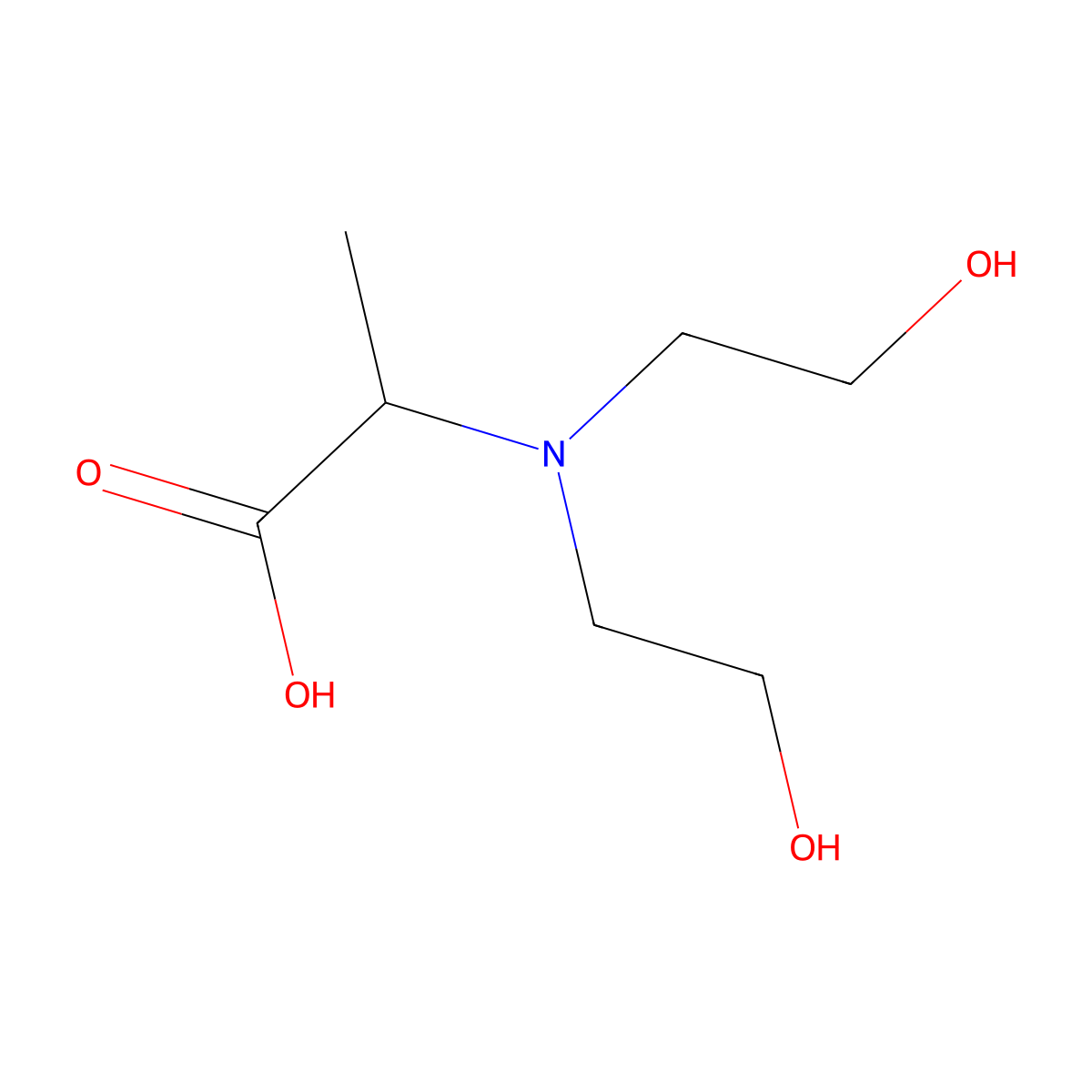 2-(bis(2-hydroxyethyl)amino)propanoic Acid molecular structure, CAS 41244-51-3