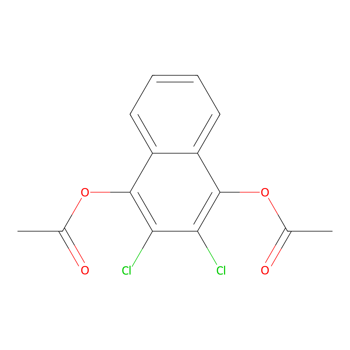 1,4-Naphthalenediol, 2,3-dichloro-, diacetate molecular structure, CAS 41245-34-5