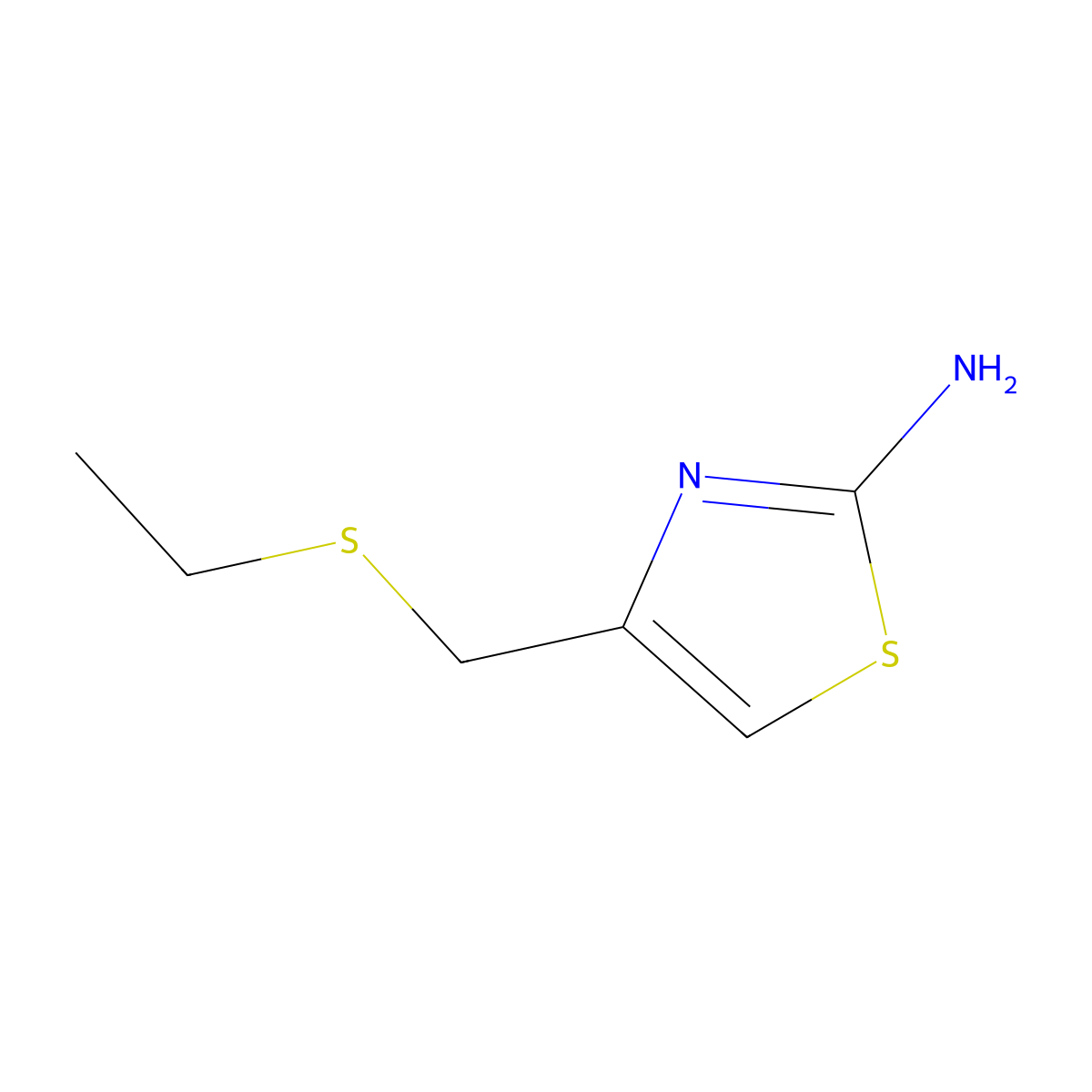 4-((Ethylthio)methyl)thiazol-2-amine molecular structure, CAS 41247-76-1
