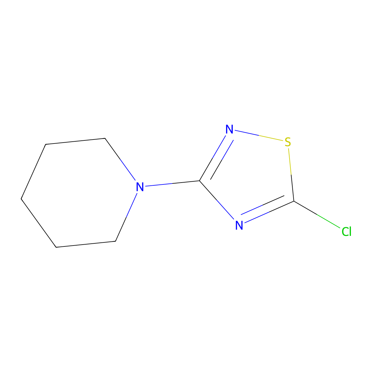 5-Chloro-3-(piperidin-1-yl)-1,2,4-thiadiazole molecular structure, CAS 41248-07-1