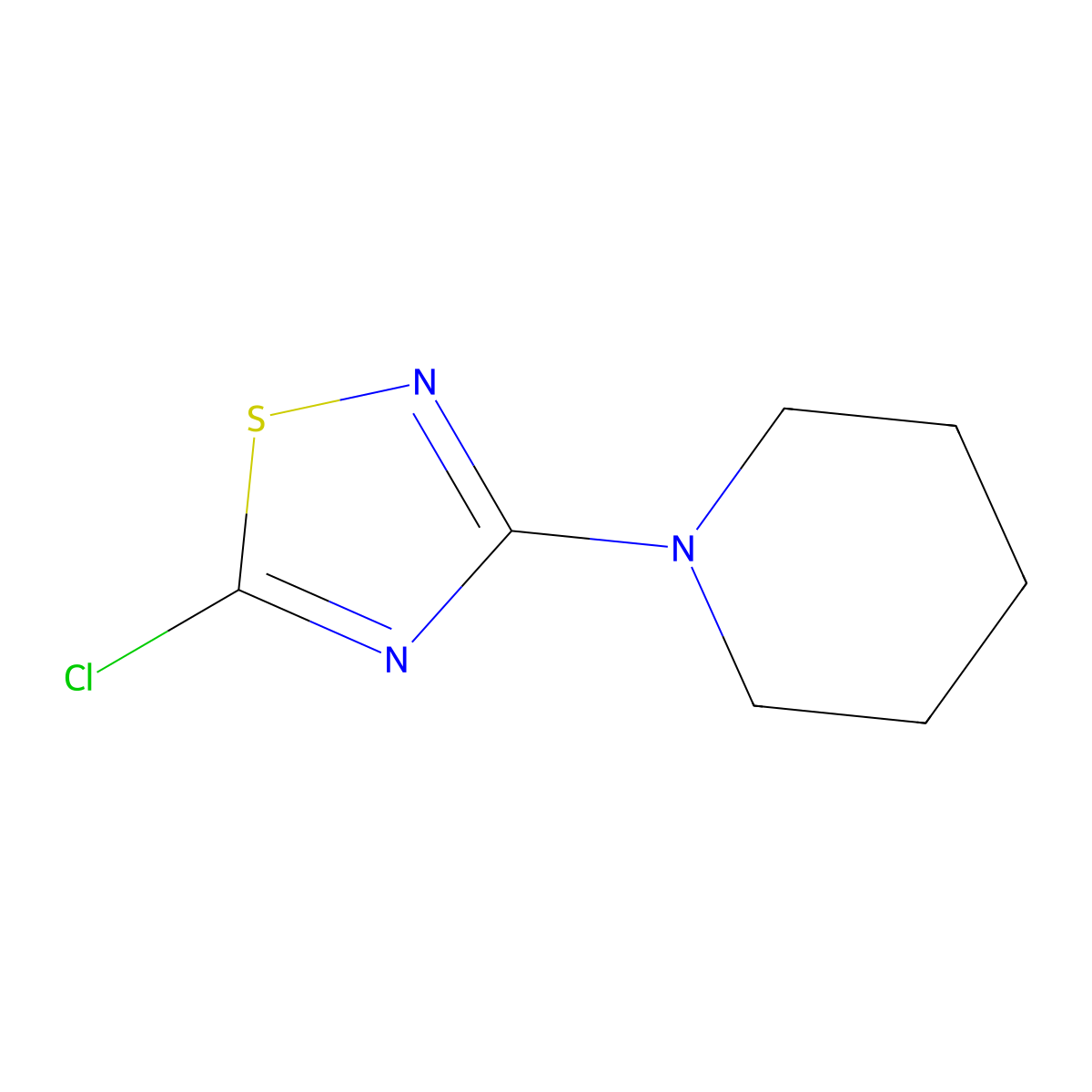 5-Chloro-3-(piperidin-1-yl)-1,2,4-thiadiazole molecular structure, CAS 41248-07-1