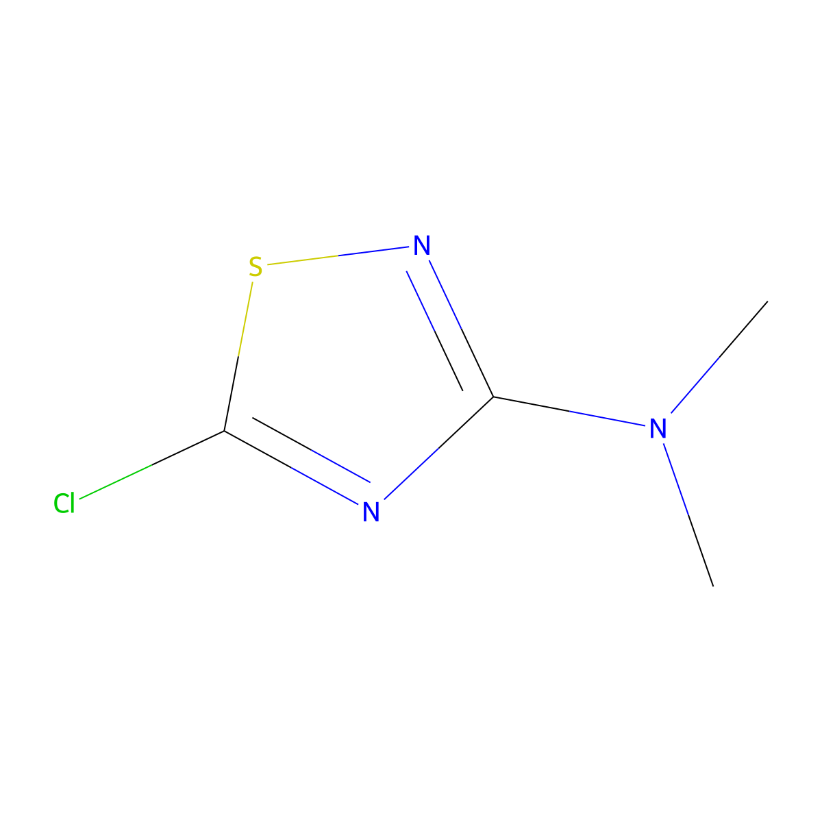 5-chloro-N,N-dimethyl-1,2,4-thiadiazol-3-amine molecular structure, CAS 41248-08-2