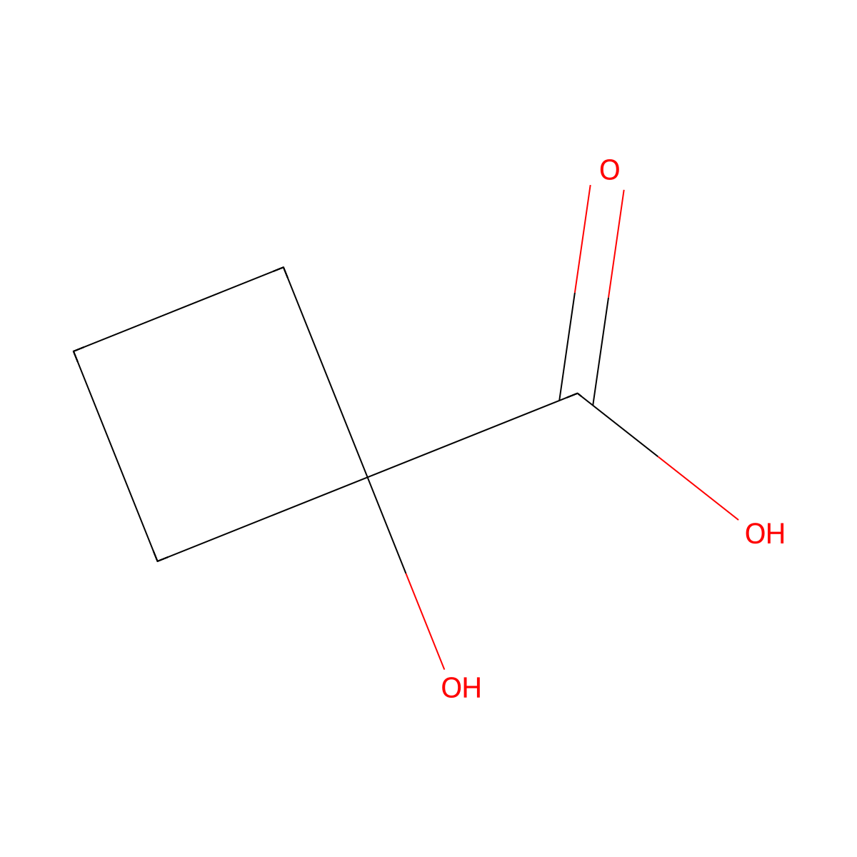 1-Hydroxycyclobutanecarboxylic acid molecular structure, CAS 41248-13-9