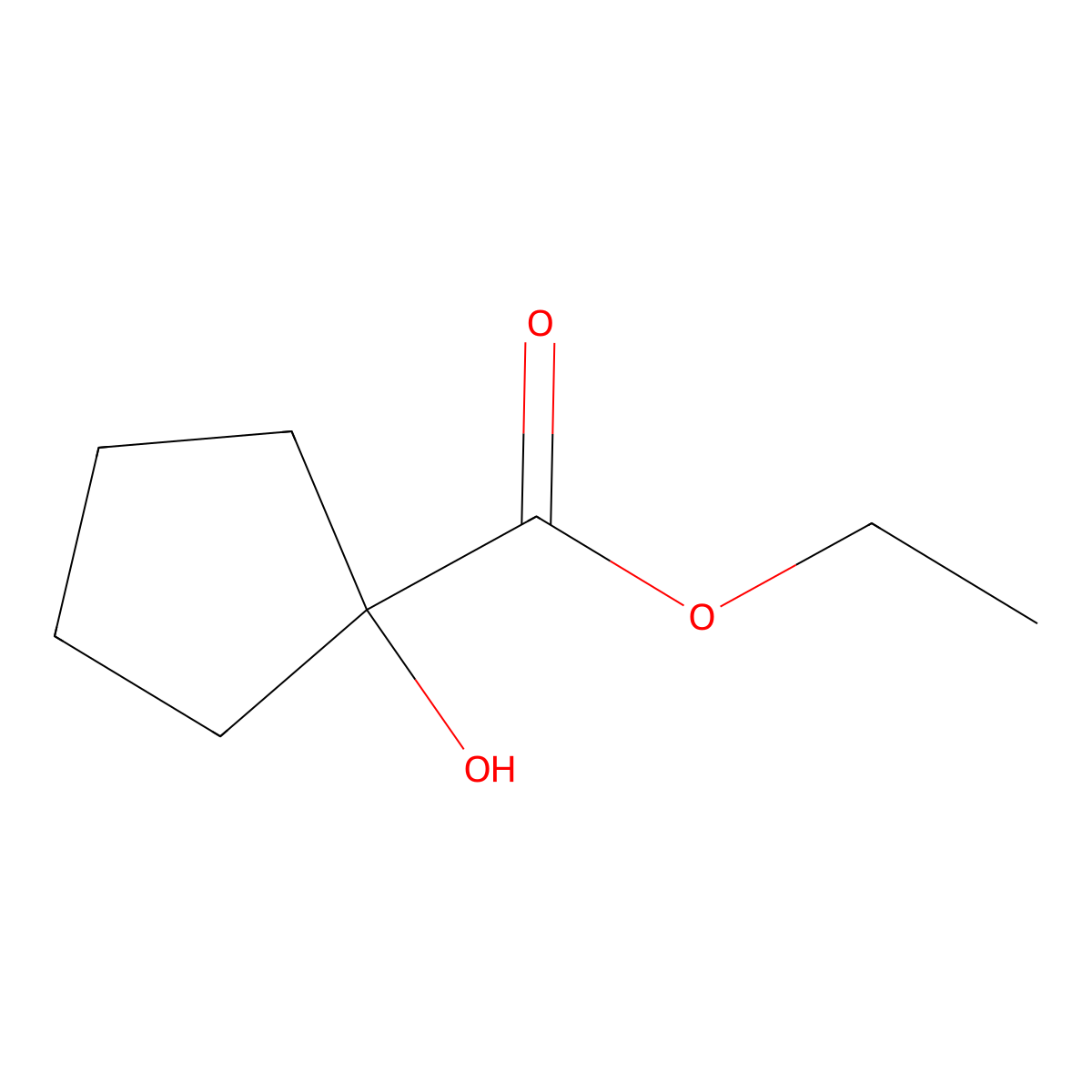 Cyclopentanecarboxylic acid, 1-hydroxy-, ethyl ester molecular structure, CAS 41248-23-1