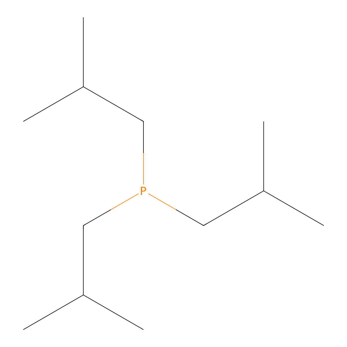 Tris(2-methylpropyl)phosphine molecular structure, CAS 4125-25-1