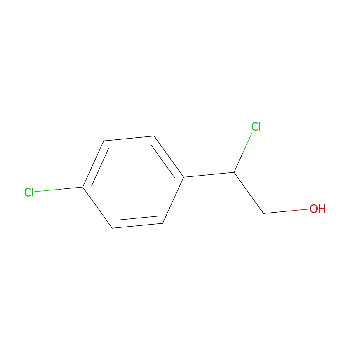 2-Chloro-2-(4-chlorophenyl)ethan-1-ol molecular structure, CAS 41252-79-3