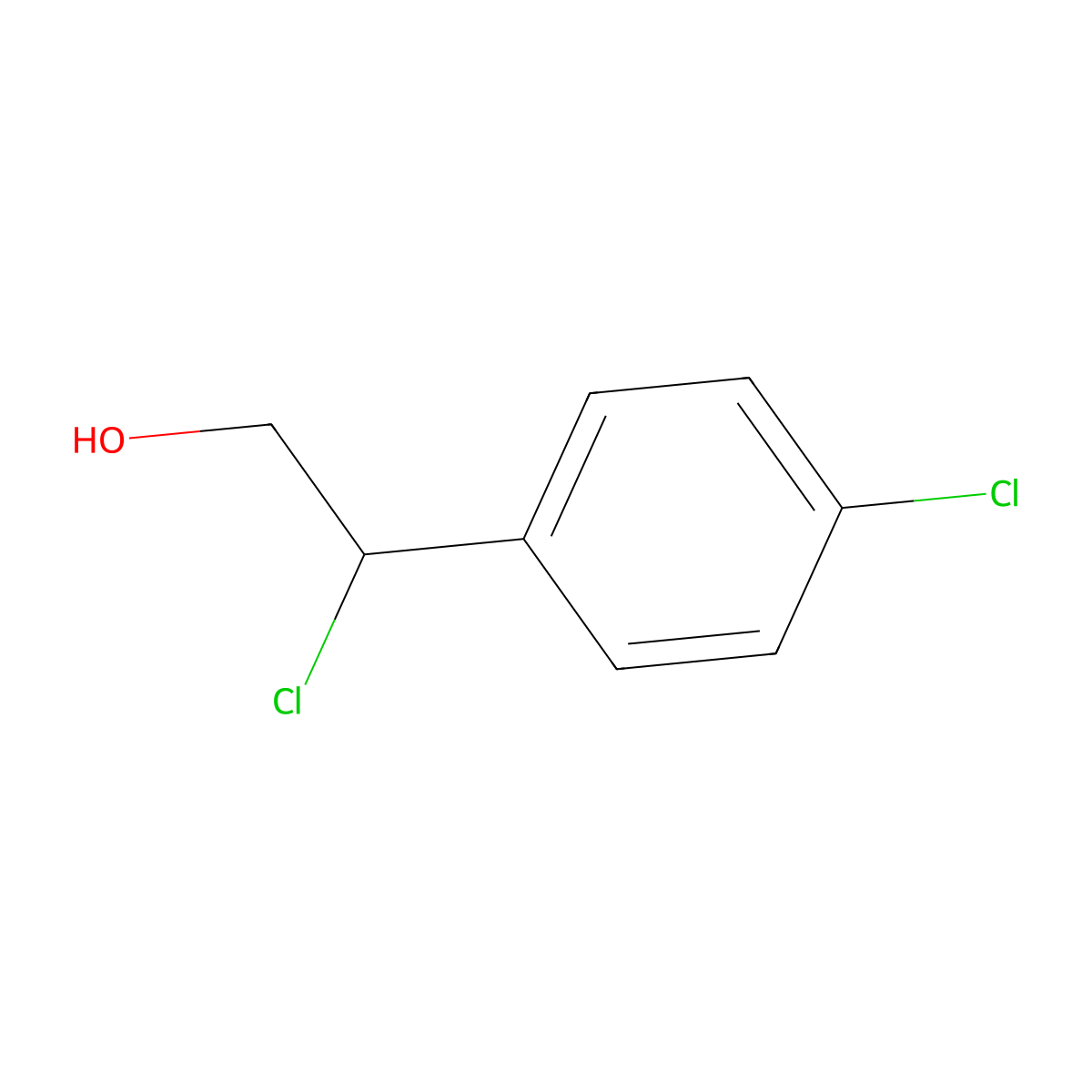 2-Chloro-2-(4-chlorophenyl)ethan-1-ol molecular structure, CAS 41252-79-3