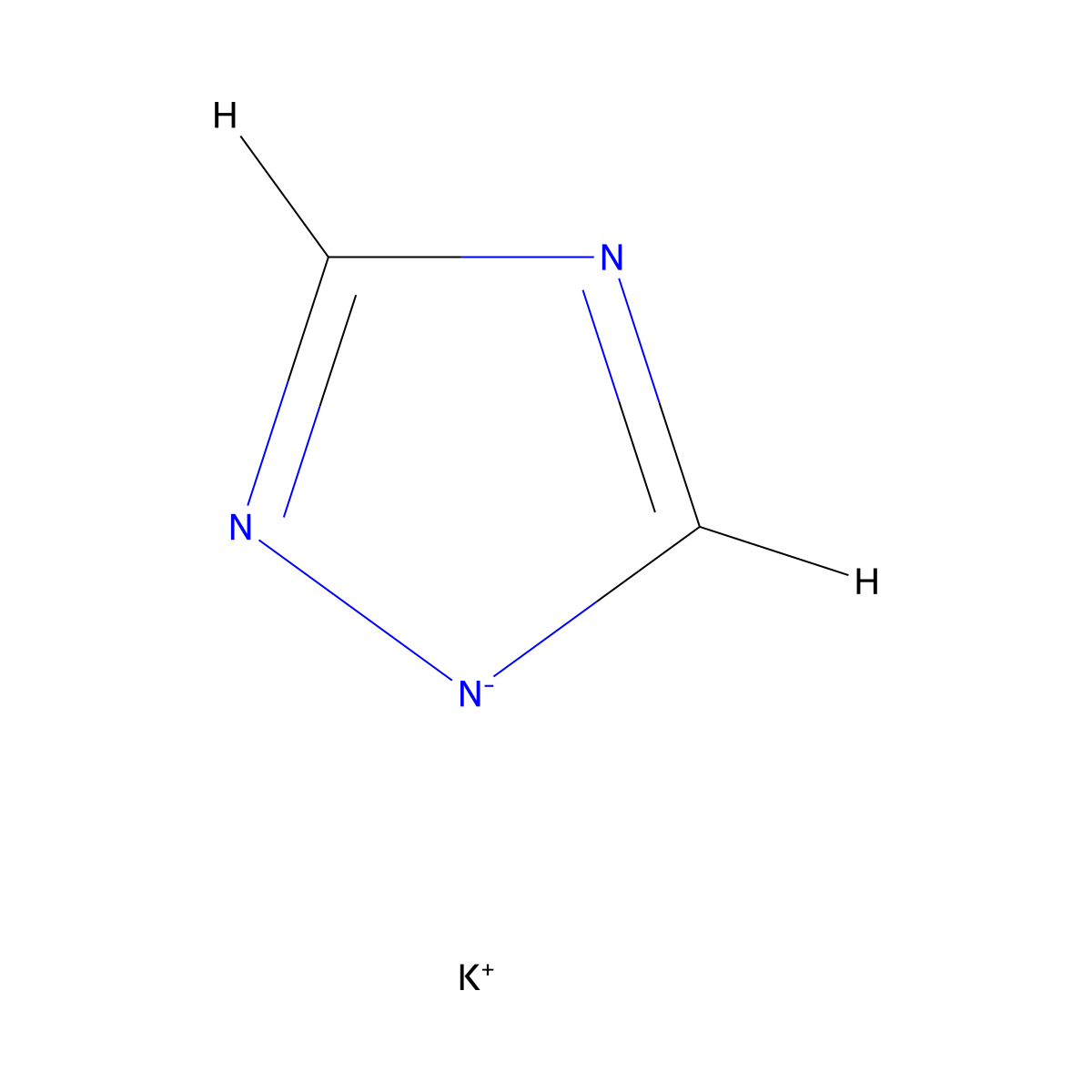 1,2,4-Triazole potassium molecular structure, CAS 41253-23-0