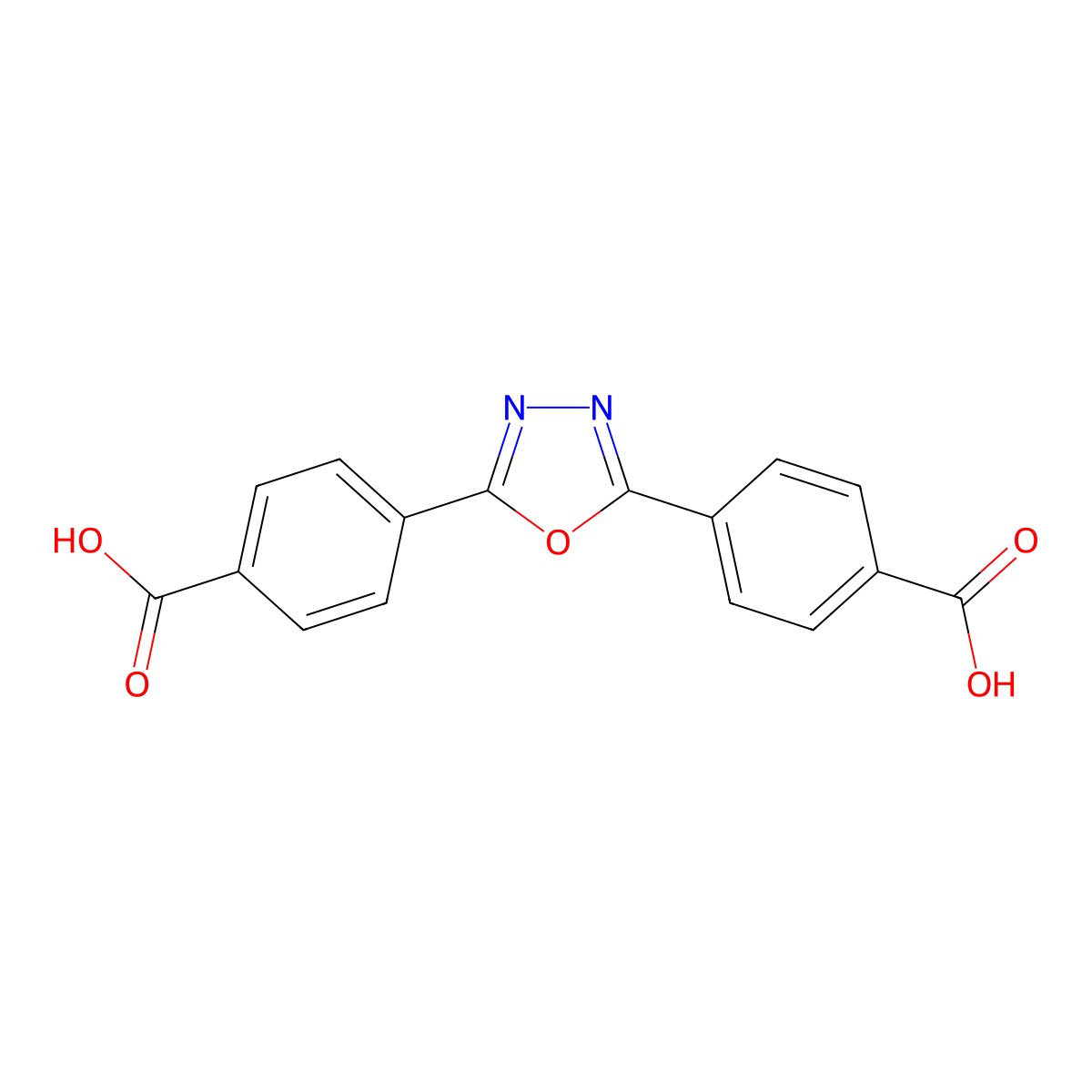 4,4'-(1,3,4-Oxadiazole-2,5-diyl)dibenzoic acid molecular structure, CAS 41259-89-6