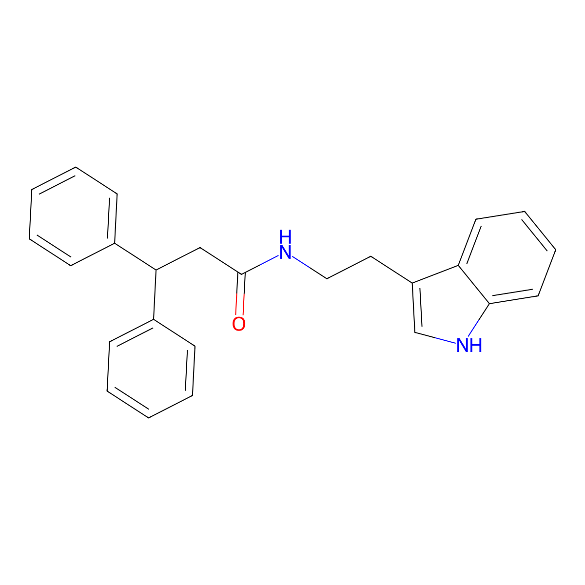 N-[2-(1H-indol-3-yl)ethyl]-3,3-diphenylpropanamide molecular structure, CAS 41260-02-0