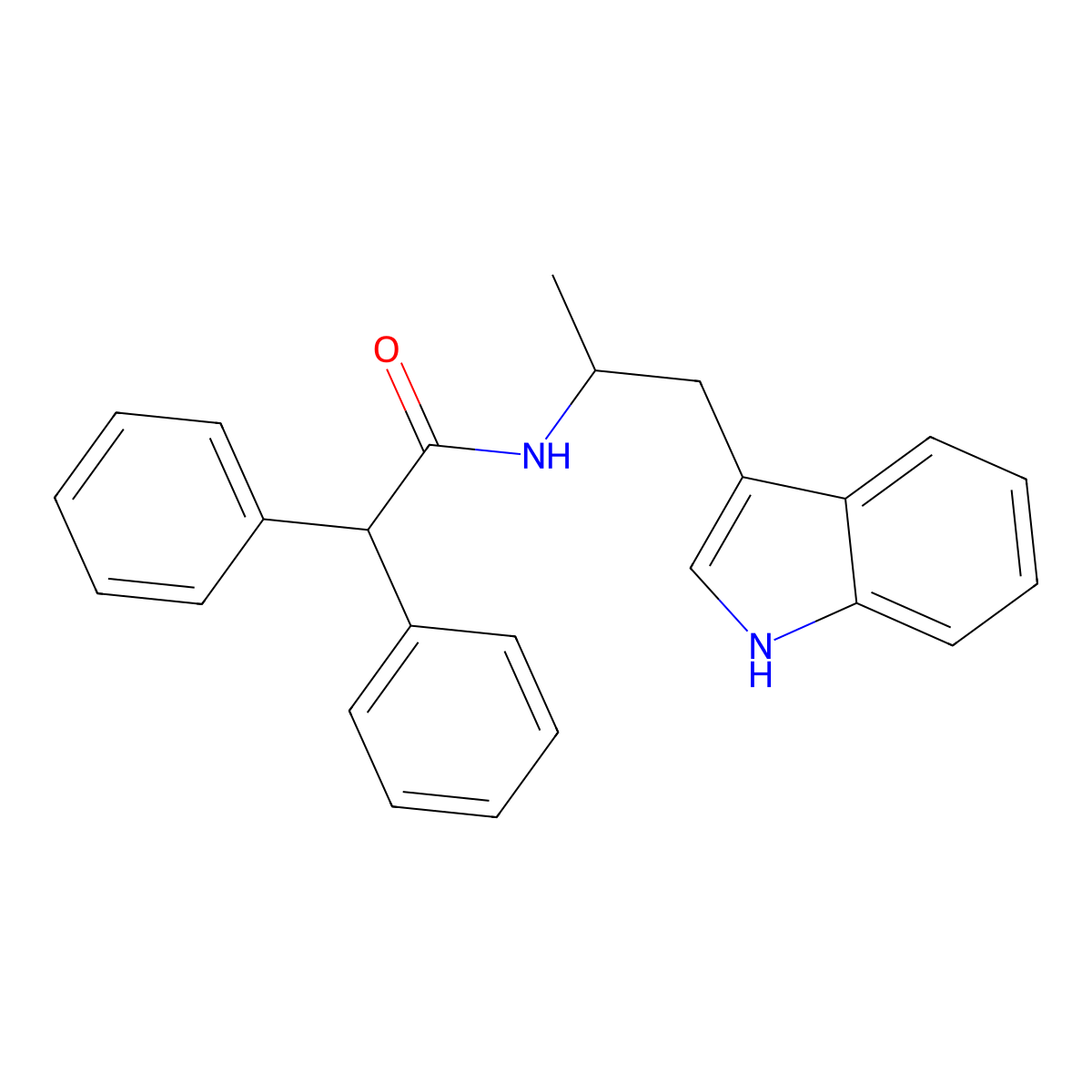 N-[1-(1H-indol-3-yl)propan-2-yl]-2,2-diphenylacetamide molecular structure, CAS 41260-03-1