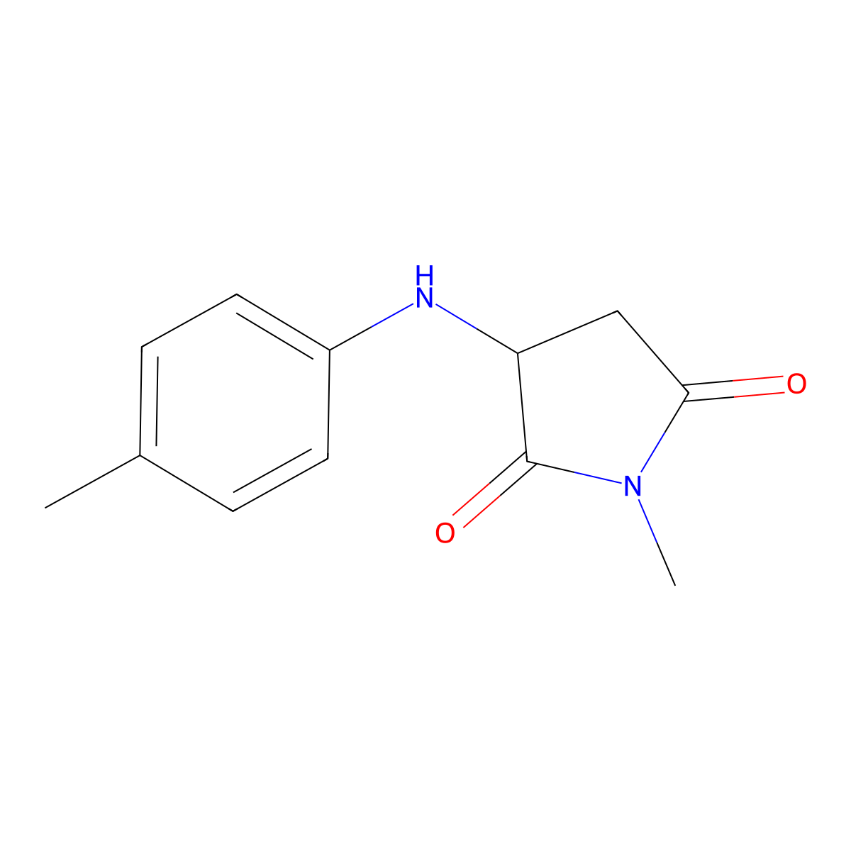 1-Methyl-3-[(4-methylphenyl)amino]pyrrolidine-2,5-dione molecular structure, CAS 41260-54-2