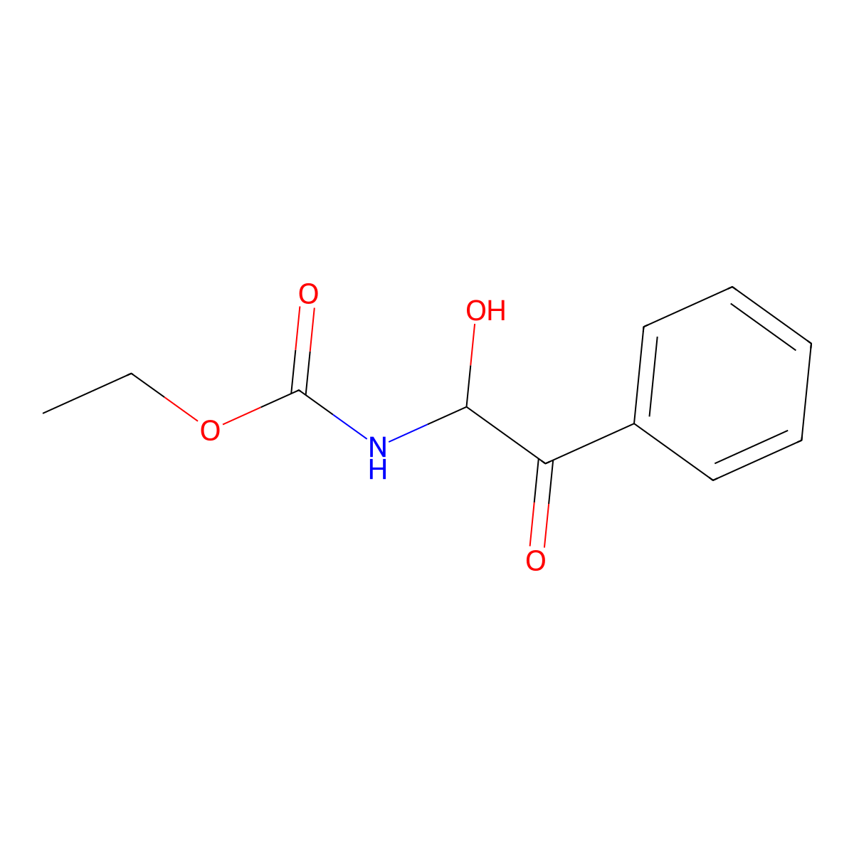 ethyl N-(1-hydroxy-2-oxo-2-phenylethyl)carbamate molecular structure, CAS 41260-63-3