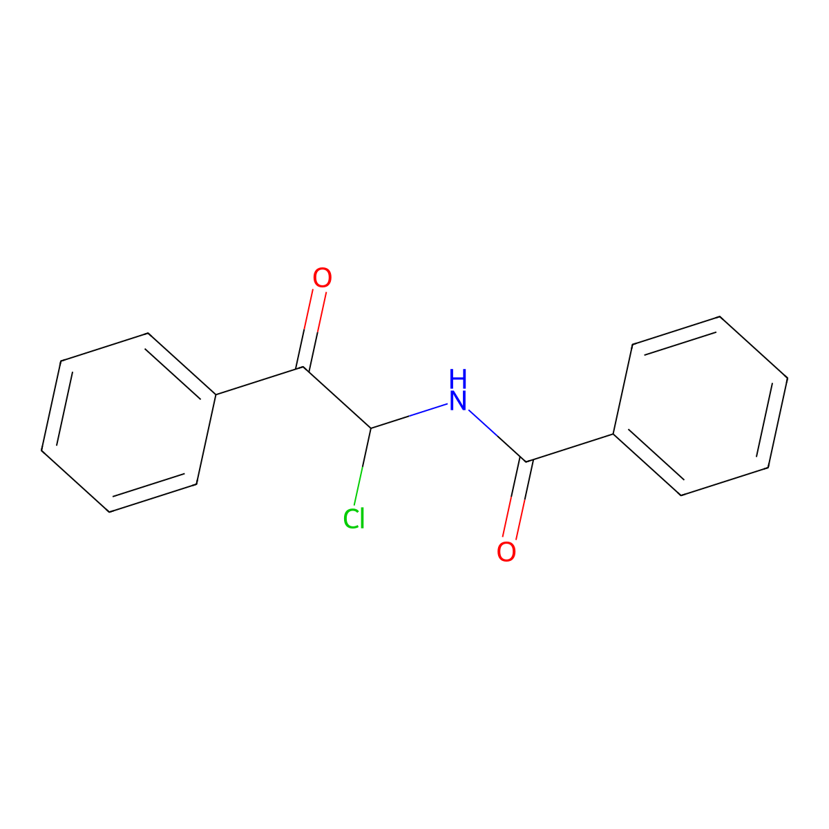 N-(1-Chloro-2-oxo-2-phenylethyl)benzamide molecular structure, CAS 41260-69-9