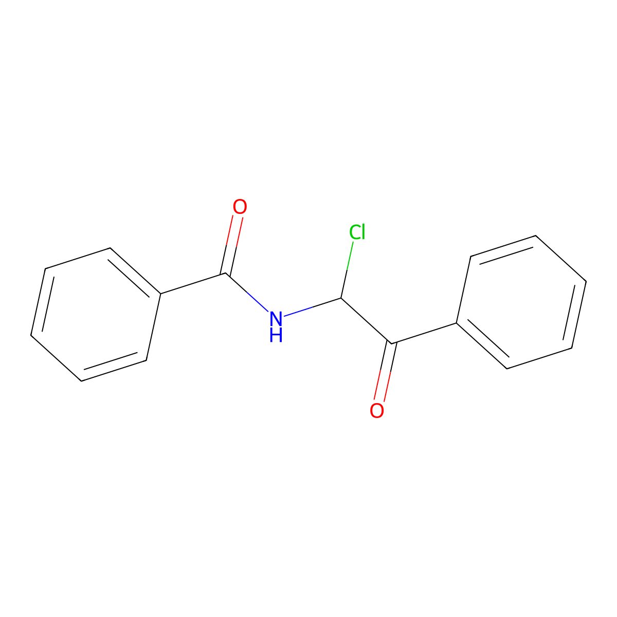 N-(1-Chloro-2-oxo-2-phenylethyl)benzamide molecular structure, CAS 41260-69-9
