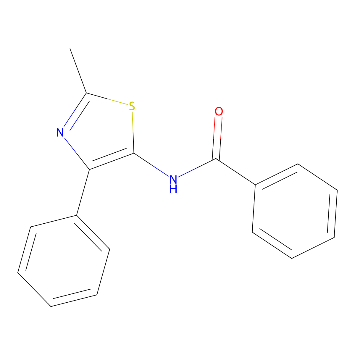 N-(2-methyl-4-phenyl-1,3-thiazol-5-yl)benzamide molecular structure, CAS 41260-95-1