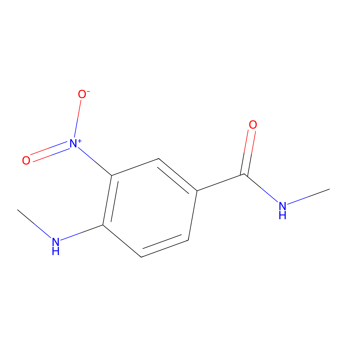 N-methyl-4-(methylamino)-3-nitrobenzamide molecular structure, CAS 41263-72-3