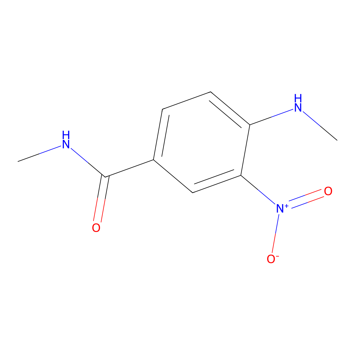 N-methyl-4-(methylamino)-3-nitrobenzamide molecular structure, CAS 41263-72-3