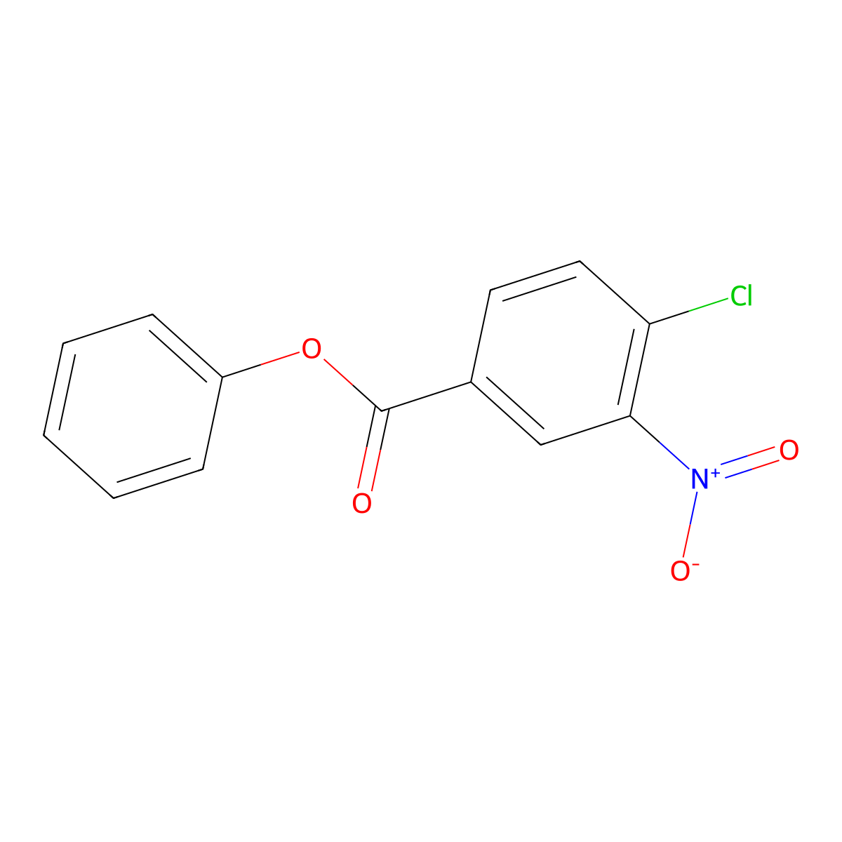 Benzoic acid, 4-chloro-3-nitro-, phenyl ester molecular structure, CAS 41263-73-4