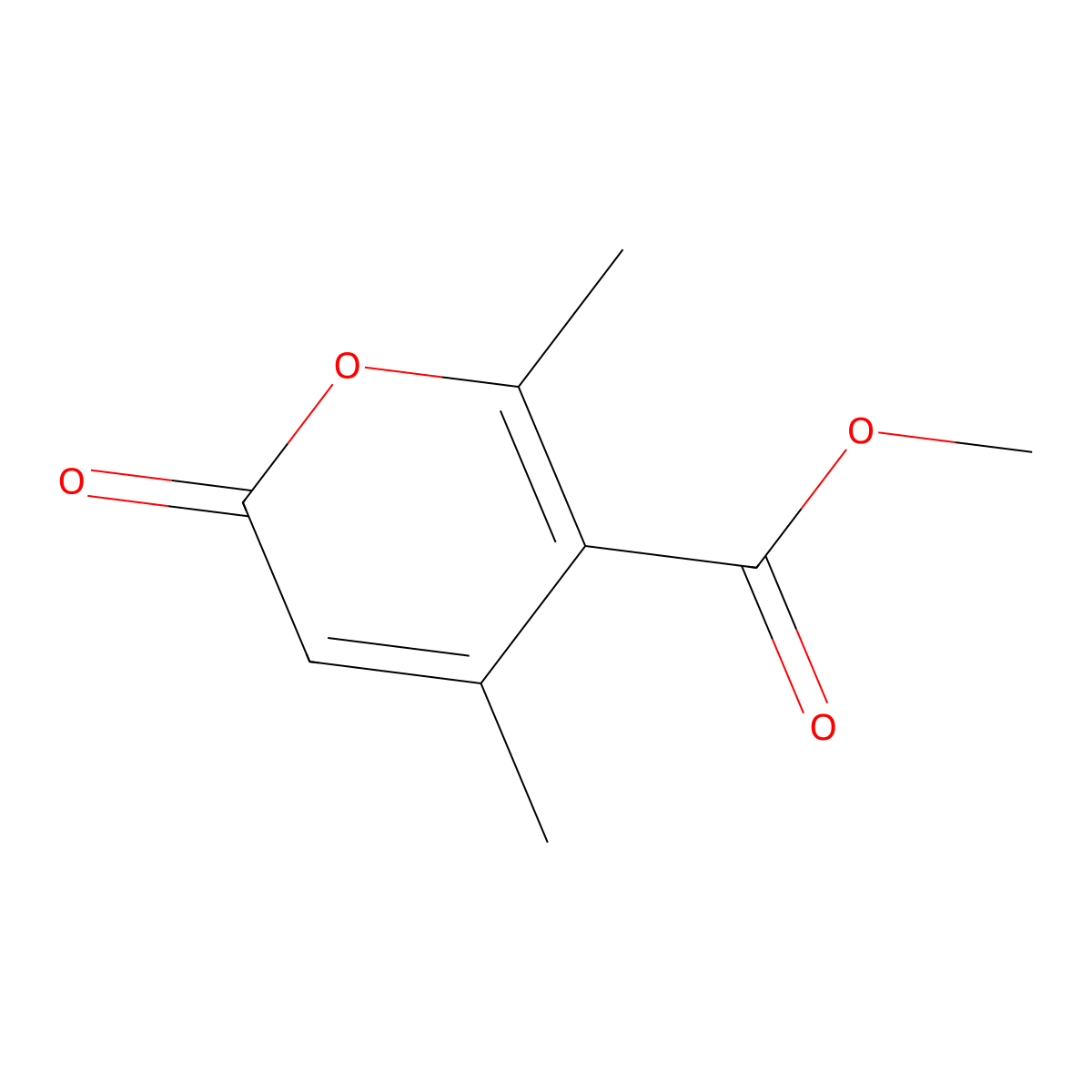 2H-Pyran-5-carboxylic acid, 4,6-dimethyl-2-oxo-, methyl ester molecular structure, CAS 41264-06-6