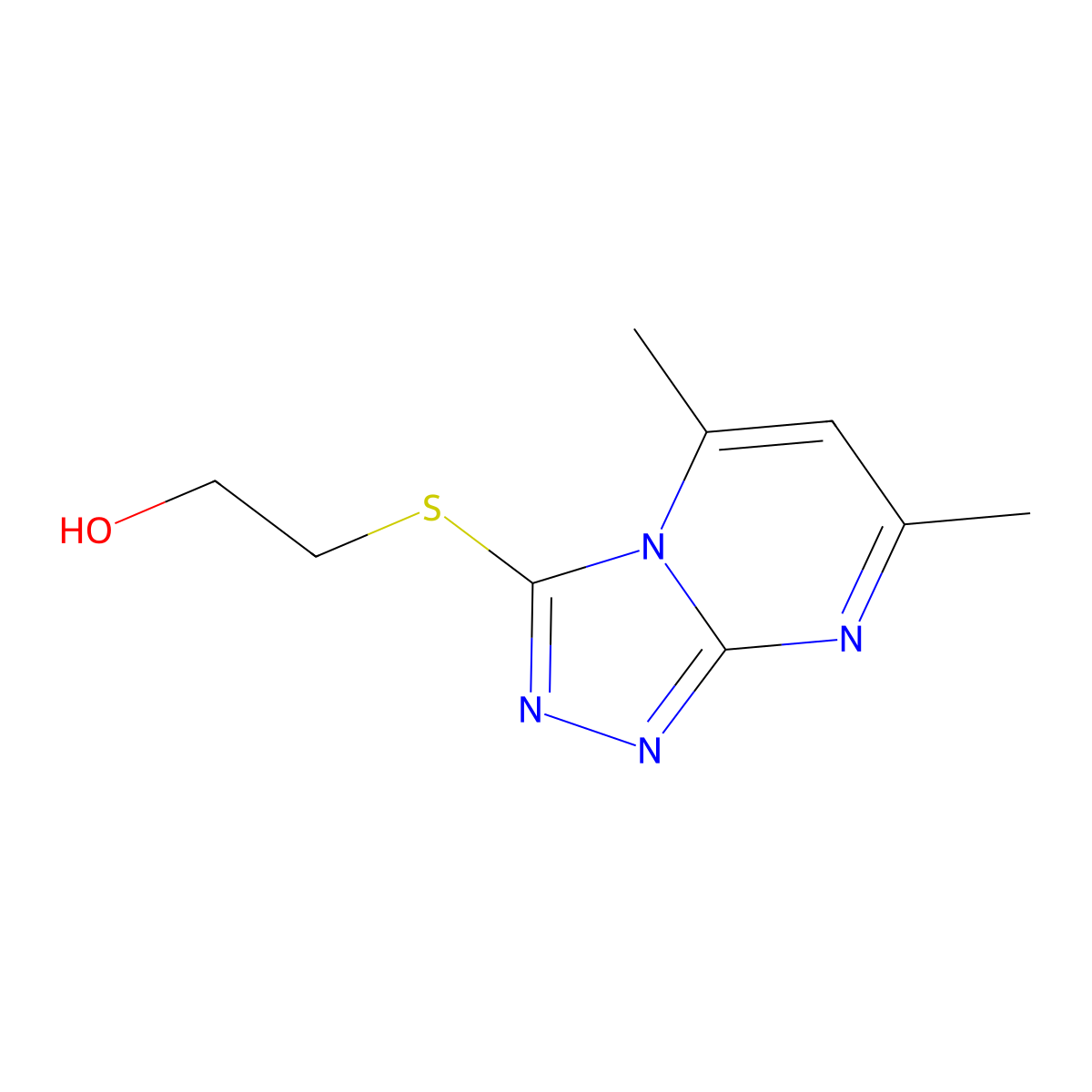 2-[(5,7-Dimethyl[1,2,4]triazolo[4,3-a]pyrimidin-3-yl)sulfanyl]ethanol molecular structure, CAS 41266-73-3
