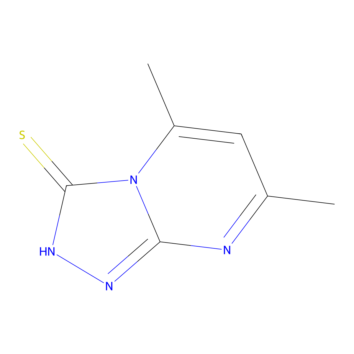 5,7-Dimethyl-(1,2,4)triazolo(4,3-a)pyrimidine-3-thiol molecular structure, CAS 41266-80-2