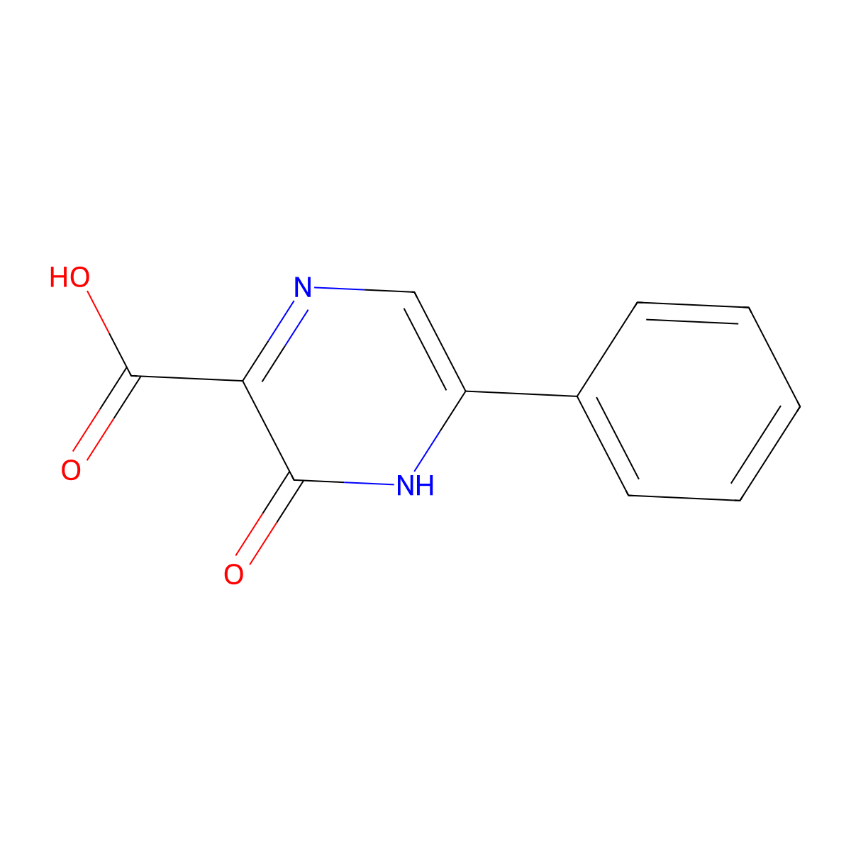 3,4-Dihydro-3-oxo-5-phenyl-2-pyrazinecarboxylic acid molecular structure, CAS 41270-60-4