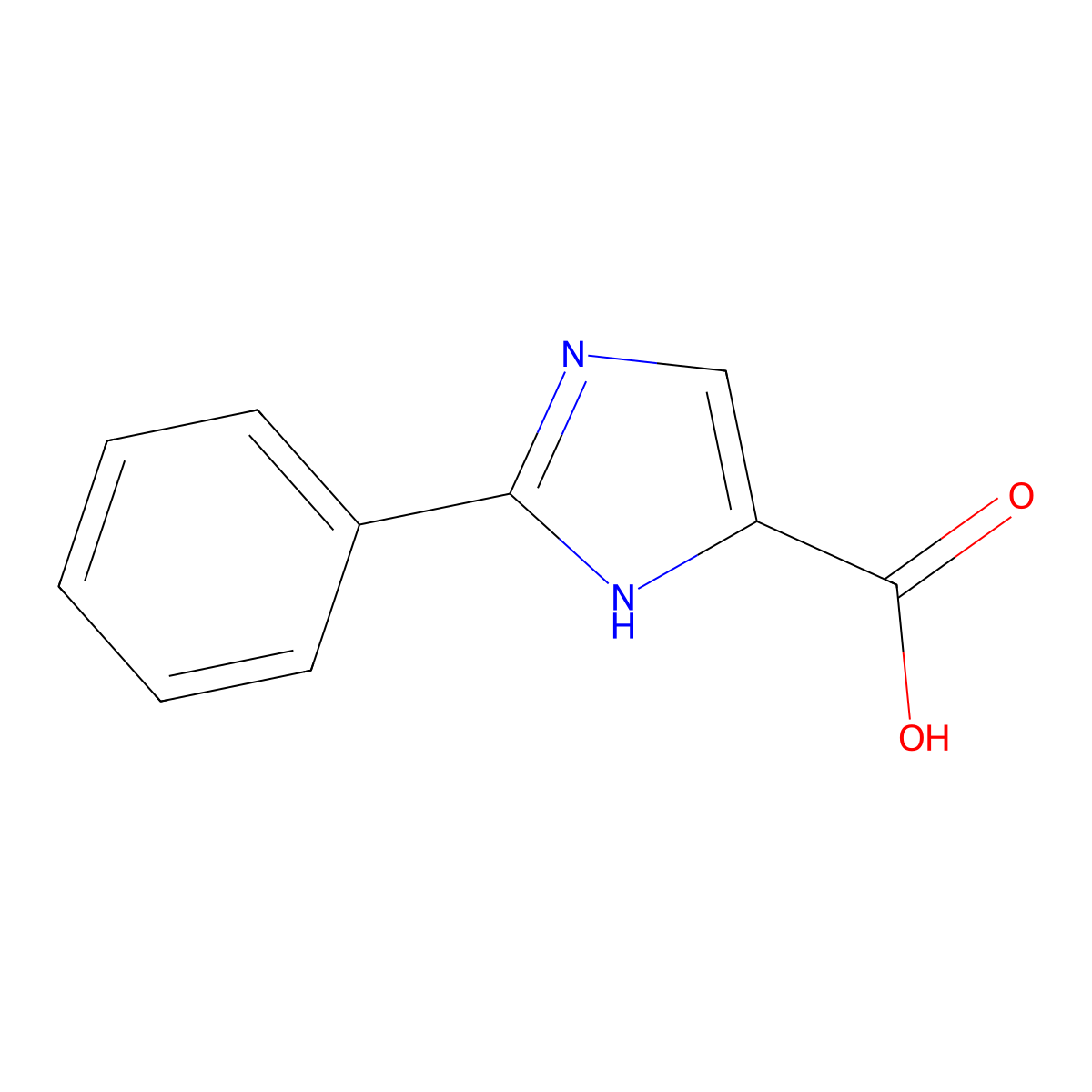 2-phenyl-1H-imidazole-4-carboxylic acid molecular structure, CAS 41270-74-0
