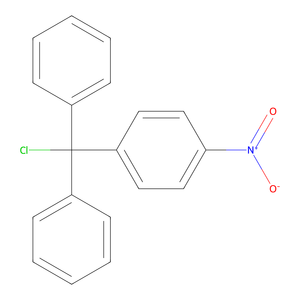 Benzene, 1-(chlorodiphenylmethyl)-4-nitro- molecular structure, CAS 41273-47-6